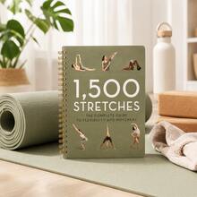 1500 Stretching Exercises Coil Tutorial Book, Olive Green Minimalist Sports Style Cover, Complete Flexibility And Body Stretching Training Guide, Includes Full Set Of Stretching Demonstration Exercises, Gold Double Coil Binding For Easy Flat Lay And Flipping, Suitable For Yoga Enthusiasts, Fitness People, Sedentary Office Workers, Can Be Used For Home And Gym Practice, Relax Muscles, Improve Body Flexibility, Stretching Reference Tool Book For Before And After Exercise, Zero-Based Stretching Self-Study Manual, Body Posture Stretching And Shaping Exercise Tutorial Notebook - Style 1 - View 5