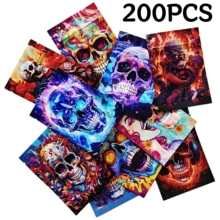 200 piezas Bolsas de Mylar holográficas resellables, bolsas de embalaje con cierre a prueba de olores con impresión de patrón, adecuadas para artículos pequeños - Color mixto A - Ver 9