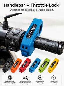 Universal Anti-Theft Handlebar Lock (Throttle/Brake Lock); Suitable For Electric Scooters, Motorcycles, Bicycles And Electric Bicycles. Portable Design, Easy Installation; Universal Fit For Bicycles, Motorcycles And Scooters. - Multicolor - View 3