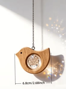 Wooden Bird-Shaped Light-Catching Hanging Decor, Refractive Light Window Hanging Ornament, Suitable For Indoor Home, Garden And Yard Decoration - Multicolor - View 6