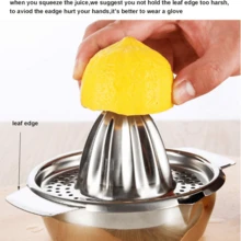 1PC Stainless Steel Manual Lemon Juicer With Large Capacity Bowl Container, Efficient Juice Extraction Conical Press Head Design, Built-In Filter Holes For Easy Separation Of Seeds And Pulp, Home Kitchen Orange Citrus Fresh Juice Tool, Manual Press Effort-Saving And Easy To Clean, Homemade Juice Beverage, Kitchen Tool - Multicolor - View 12