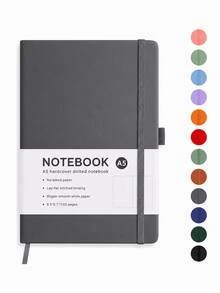 1pc A5 Hardcover Dot Grid Notebook, 192 Pages Bullet Journal, Portable Notebook With Elastic Band And Pen Loop, Suitable For Writing, Planning, Journaling, School, Office And Learning - A5 - View 6