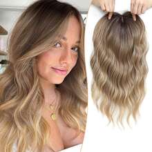 20英吋女用髮頂片 7*7英吋大底盤覆蓋髮片 合成纖維平價增量髮片 - 漸層 - 查看 11