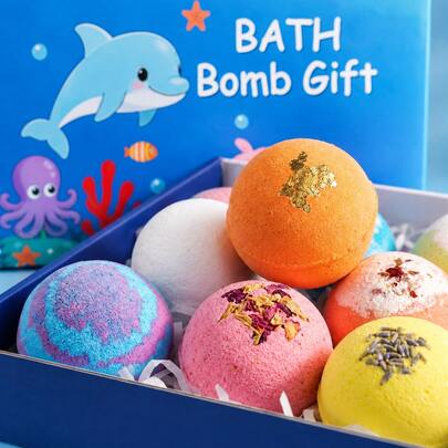 Funny Bath Bomb Gift Set 600g 12Pcs – Relaxing Fizzy Bath Ball With Toy Inside, Scented Spa Fizzies For Relaxing Self-Care, Moisturizing Shower Soak For Women & Men