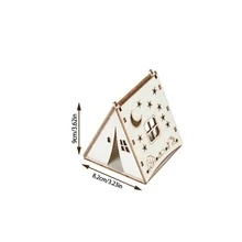 Miniature Wooden House Tent Outdoor Scene Prop, Suitable For Painting And Graffiti Accessories, Miniature Scene Decoration - Bonfire Style - A - View 6