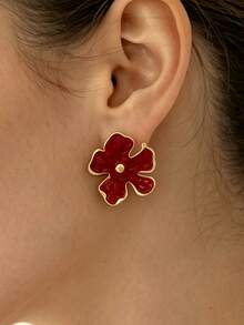 24pcs/Set Stainless Steel Earrings For Women - Geometric, Floral, Heart, Butterfly, Leaf Designs, Suitable For Daily Wear, Vacation, Holiday Gifts, Random Styles - Multicolor - View 9