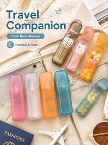 Mini Portable Transparent Storage Box, Travel Floss Box, Pill Box, Toothpick Box, Cotton Swab Storage Box, Flip Lid Pocket Storage Box, Small Multi-Purpose Dust-Proof Storage Box - Multicolor - View 8