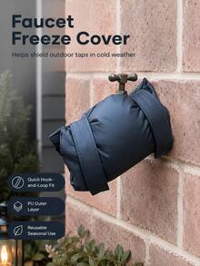 Modern Style Rectangular Outdoor Faucet Cover, With Hook And Loop Fastener And Fine Stitching, Heat Insulation Anti-Freeze Anti-Rain Anti-Snow Faucet Sleeve, Suitable For Outdoor Garden Yard Faucet Protection In Cold Winter - Multiple Styles - View 12