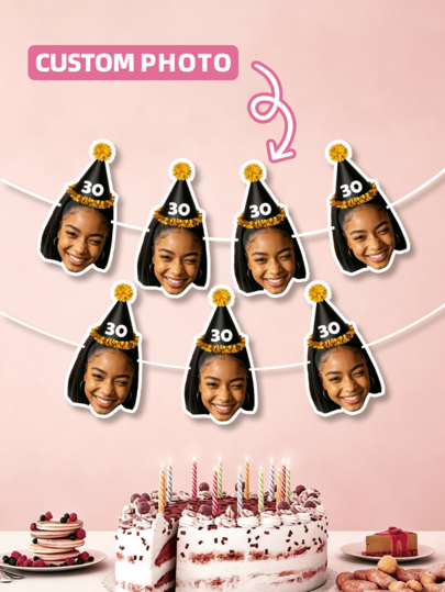 1-21pcs Customizable Cut-Out Face Portrait Hanging Flags, Perfect For Event Scene Decor, Club Atmosphere Creation, Party Background Decoration, Offline Scene Beautification, Ideal Gift For Event Organizers, Studio Owners, Partners, Friends, Community Members, Suitable For Halloween, Christmas, Birthday, Party