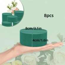 2/5/6/10pcs Mini Floral Foam Blocks, Plant Foam, Green Wet & Dry Flower Foam, For Fresh Or Artificial Floral Arrangements, Suitable For Weddings, Birthdays, Home And Decor, Garden Decorations - Green Round - View 10