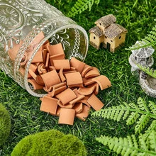 100pcs Mini Red Tile Model Building Set, Clay Material, Mini Tile Sculpture Landscape Accessories, DIY Faux Tile Model Garden Decoration - Other - View 10