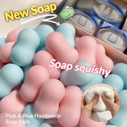 1pc Crunchy Soft Squeaky Handmade Soap Ball, Pure Handmade Sound-Controlled Stress Relief Toy, Can Relieve Anxiety, Fingertip Toy, Hand Pressure Relief, Best Gift For Birthday Party Christmas Valentine's Day Squishy, Squishies, Squishy Toys, Squishy's, Squishy, Squishy Toys, Crunchy Squishy, Wax Cracking Squishy