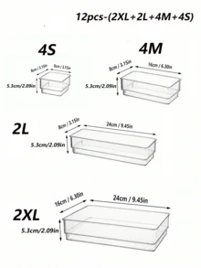 (2026 New Model)Clear Plastic Drawer Organizer Set, Transparent Plastic Modular Stackable Storage Trays For Makeup, Jewelry, Stationery, Bedroom Bathroom Office Drawer Organization, Back To School Dorm Room Essentials, Fall Home Storage - Multicolor - View 19