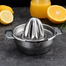 1PC Stainless Steel Manual Lemon Juicer With Large Capacity Bowl Container, Efficient Juice Extraction Conical Press Head Design, Built-In Filter Holes For Easy Separation Of Seeds And Pulp, Home Kitchen Orange Citrus Fresh Juice Tool, Manual Press Effort-Saving And Easy To Clean, Homemade Juice Beverage, Kitchen Tool - Multicolor - View 7