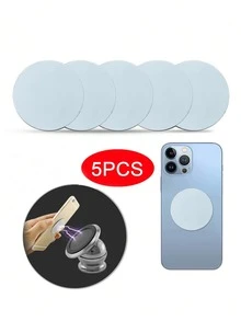 5pcs Car Holder Stainless Iron Sheet Magnetic Sheet Ultra-Thin Round Patch Adhesive Creative Phone Case Car Phone Holder Patch - Multicolor - View 9
