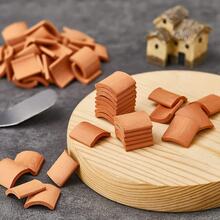 100pcs Mini Red Tile Model Building Set, Clay Material, Mini Tile Sculpture Landscape Accessories, DIY Faux Tile Model Garden Decoration - Other - View 11