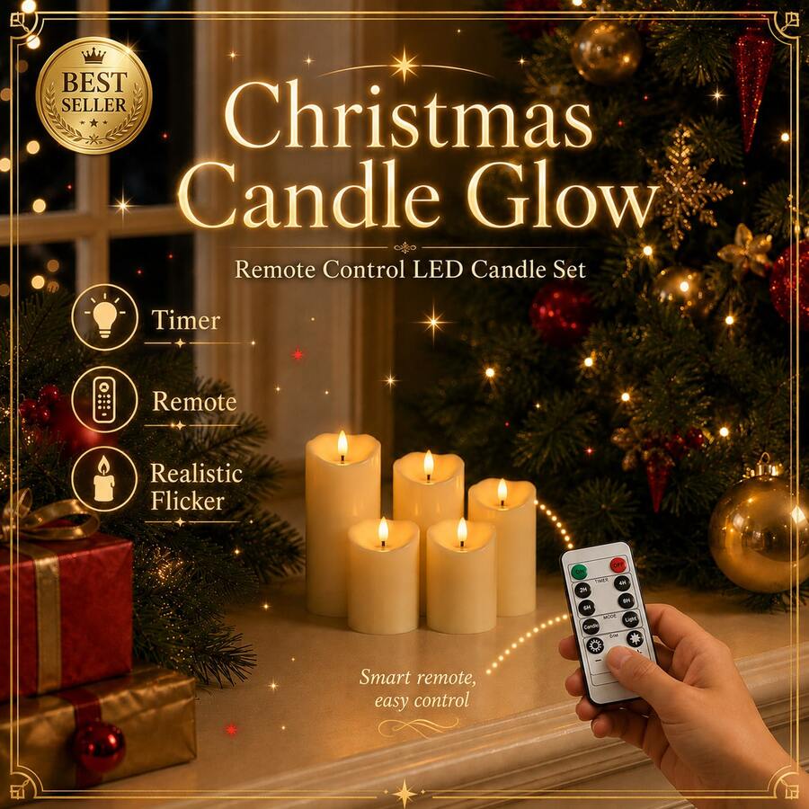 5pcs Flameless Flickering LED Cylinder Electronic Candles, Battery Operated, Suitable For Wedding Table Decor, Valentine's Day Proposal Decor, Halloween And Christmas Decor (Batteries Not Included) - Multicolor - View 1