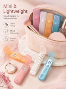 Mini Portable Transparent Storage Box, Travel Floss Box, Pill Box, Toothpick Box, Cotton Swab Storage Box, Flip Lid Pocket Storage Box, Small Multi-Purpose Dust-Proof Storage Box - Multicolor - View 3
