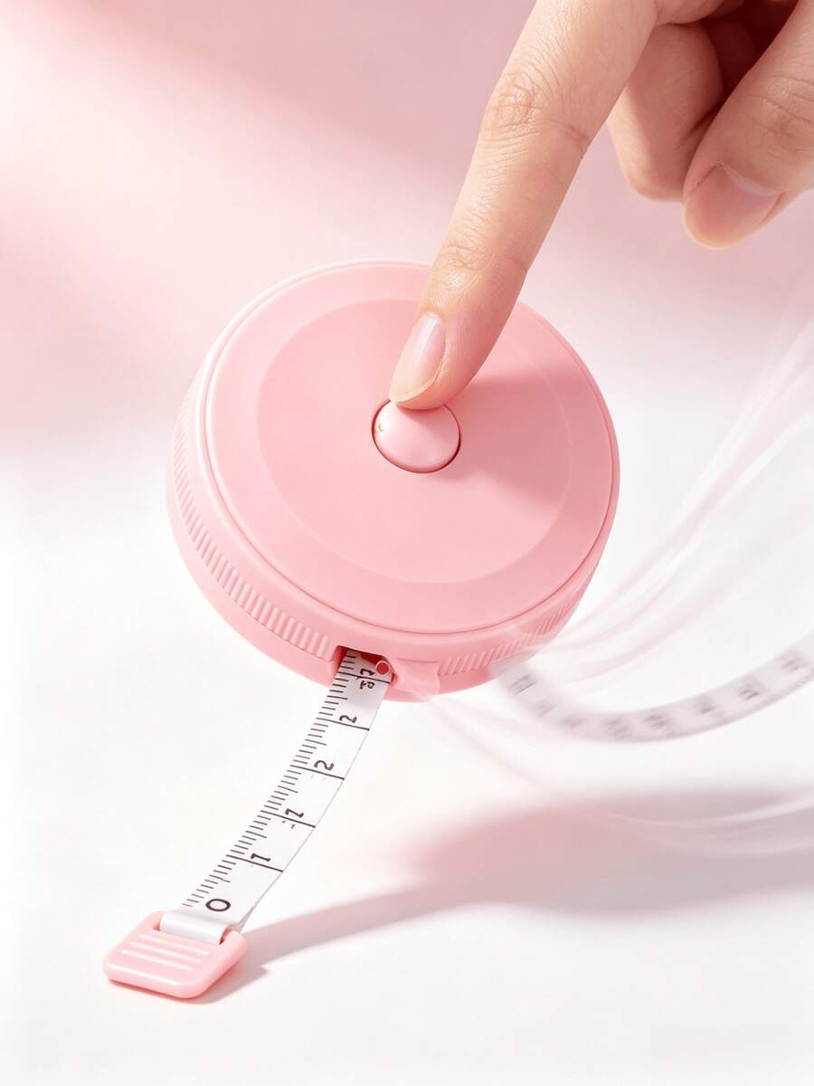 1pc Retractable Tape Measure, Used For Measuring Body Size, Sewing Soft Tape, Suitable For Fabric Cutting, Handmade Weight Loss Measurement, 60 Inch (1.5m) Double-Sided Ruler