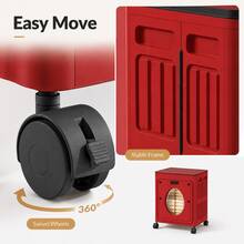 Foldable Clothes Storage Box Cabinet, Large Capacity Bedroom Wardrobe Organizer Box With Flip-Top Front Door For Clothes And Blankets - Red - View 3