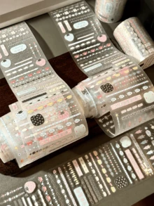 35cm/Roll Cute Die-Cut Divider Line Stickers, DIY Decorative Card, Planner, Scrapbook, Photo Card, Phone Case Collage Material - Black - View 8