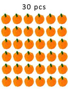 50/20/10/1pc Cute Cartoon Mini Pumpkin Resin Flat Pendant, Cartoon Style Flat Resin Pumpkin Inlaid Charm, Glow-In-The-Dark Imitation Vegetable Decoration, Suitable For Halloween, Autumn Festival, DIY Jewelry, Hair Accessories Handmade - A - View 13