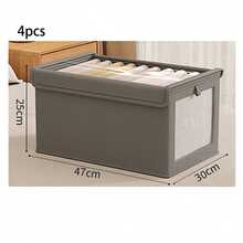 Foldable Oxford Fabric Storage Box With Transparent Lid, Dust-Proof Clothes Organizer, Suitable For Wardrobe And Cabinet - Multicolor - View 9