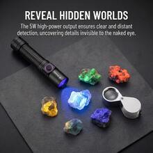 365nm UV Flashlight Black Light, Alonefire 5W High Power USB Rechargeable Ultraviolet Torch, Pet Urine & Ringworm Detector For Cat Dog Stain, Money Authentication, Scorpion Finding, Invisible Ink Check - Multicolor - View 8