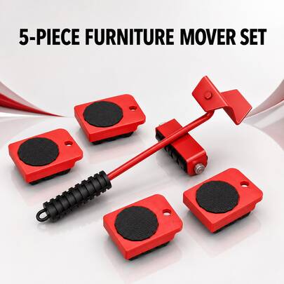 Furniture Mover Tool Set, Labor‑Saving Heavy‑Duty Furniture Lifter With 360° Swivel Moving Sliders, Portable Heavy Object Roller Dolly For Sofa, Fridge, Cabinet