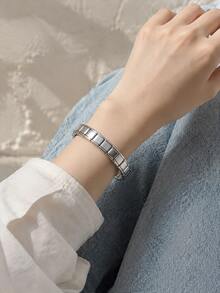 1 buah Gelang Modular Pesona Italia dari Baja Tahan Karat Mengkilap Warna Perak & Emas, Perhiasan Tangan Serbaguna yang Dapat Dilepas Sendiri, Hadiah Fashion yang Dipersonalisasi untuk Wanita - MultiWarna - View 2