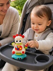 Giraffe Suction Cup Activity Toy, Suitable For Toddlers, Colorful Button Game And Rotating Desktop Toy, Multiple Colors, Baby Halloween, Baby Sensory Toy, Hand Rattle, Hand Drum & Mini Trumpet, Suitable As Birthday Or Christmas Gift For Newborns And Infants - Multicolor - View 5