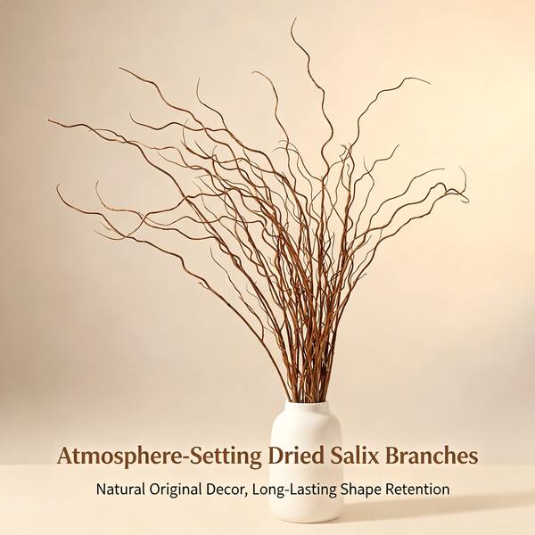 1pc Artificial Willow Branches, Faux Green Greenery Stems For Wedding Home Decor