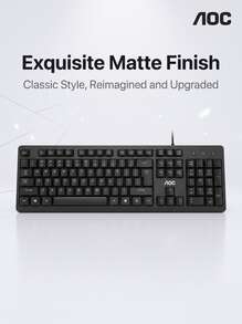 AOC KB161 Wired Keyboard: 104-Key Full-Size Layout | USB Plug And Play | Spill-Resistant Design | Non-Slip Feet For Stable Operation | Ergonomic Comfortable Experience | Compatible With Win7/8/10 - View 8
