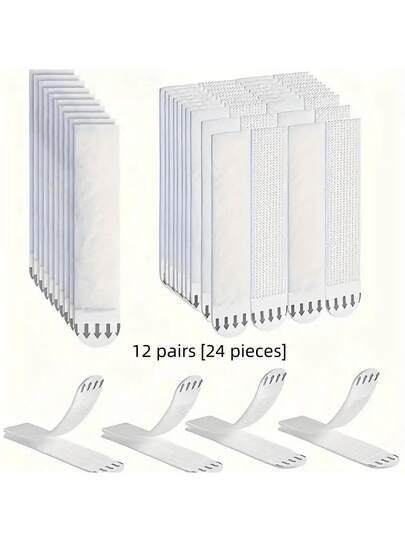 36 Pairs [72pcs] Nylon Hanging Strips, No-Drill Hooks, Picture Frame Wall Art Mounts, Invisible Magic Adhesive Tape, Double-Sided Wall Fixers