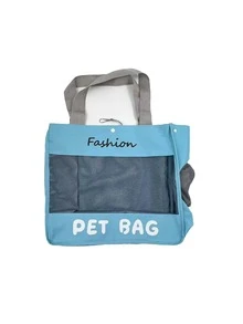 4 Colors Available, This Portable Pet Tote Bag Combines Canvas And Breathable Mesh, Featuring Minimalist Letter Print And Side Drawstring Ventilation, Perfect For Carrying Small Cats Or Dogs For Daily Outings - Multicolor - View 11