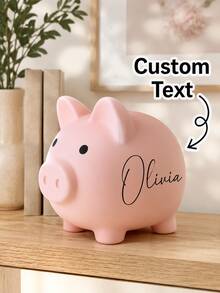 Personalized Name Piggy Bank, Customized Colorful Coin Storage Box, Cute Home Desktop Decor, Birthday And Christmas Gift For Family And Friends - Multicolor - View 3