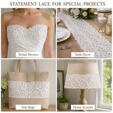 White Lace Sewing Trim, 5 Yards Polyester Floral Lace Ribbon, Decorative Wavy Edge, Suitable For Crafts, Weddings, Gift Wrapping And Clothing - White - View 7