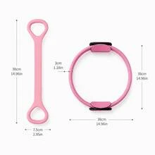 Pink Pilates Yoga Resistance Ring And Free Yoga Resistance Band, Home Fitness Workout Equipment, Suitable For Full Body Exercise - Multicolor - View 11