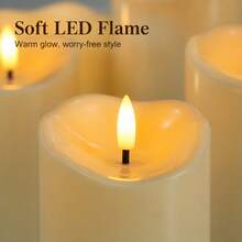 5pcs Flameless Flickering LED Cylinder Electronic Candles, Battery Operated, Suitable For Wedding Table Decor, Valentine's Day Proposal Decor, Halloween And Christmas Decor (Batteries Not Included) - Multicolor - View 4