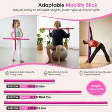 Batang Yoga, Alat Peregang yang Dapat Diatur, Tahan Lama dan Kokoh, Cocok untuk Olahraga, Fleksibilitas, Latihan, Peregangan, Terapi Fisik, Pilates, Kebugaran Keseimbangan - MultiWarna - View 3