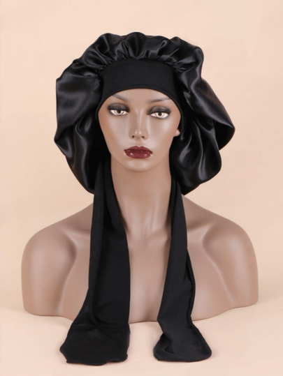 Luxury Satin Silk Hair Bonnet, Smooth Lightweight Breathable Sleep Cap For Curly, Braids, Dreadlocks And Long Hair Protection