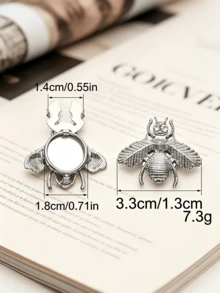 1/2/4pcs Insect Bee Design Metal Clasp Buckle, DIY Sweater Cardigan Coat Clothing Replacement Decorative Button - Multicolor - View 5