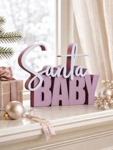 1pc Christmas Baby Text Desktop Ornament, 3D Cursive Letter Desktop Decor, Holiday Christmas Tabletop Statue, Suitable For Entryway Console, Shelf, Mantel, Living Room Holiday Home Display Decoration, Home Decor, Room Decor, Autumn Home Decor, Office Decor, Gift - Multiple Styles - View 4