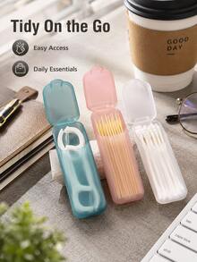 Mini Portable Transparent Storage Box, Travel Floss Box, Pill Box, Toothpick Box, Cotton Swab Storage Box, Flip Lid Pocket Storage Box, Small Multi-Purpose Dust-Proof Storage Box - Multicolor - View 6
