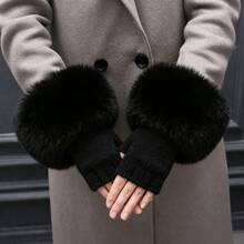 1 Pair Beautiful Warm Faux Rabbit Fur Detachable Sleeves, Suitable For Winter, Autumn, Holiday Party Decoration, Wedding Events, Christmas Gift - Multicolor - View 16