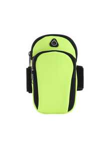 Multi-Color Sports Phone Armband, Stretchable Neoprene Adjustable Arm Sleeve With Zipper And Earphone Hole, Large Capacity For Phone And Keys, Lightweight And Durable, Suitable For Running, Fitness, Cycling, Outdoor Sports, Unisex - Multicolor - View 14