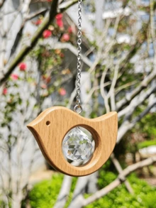 Wooden Bird-Shaped Light-Catching Hanging Decor, Refractive Light Window Hanging Ornament, Suitable For Indoor Home, Garden And Yard Decoration - Multicolor - View 4