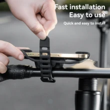 ROCKBROS 1PC Bicycle Silicone Mobile Phone Holder – Highly Elastic Silicone, Portable And Easy To Install - Black - View 4
