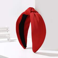 Fabric Solid Color Knitted New Hair Accessories Headband Wide Band Head Hoop Knotted Headband - Multicolor - View 2