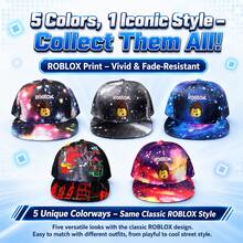 Roblox 1 buah Topi Baseball Ringan dengan Motif Kartun Warna-warni Gaya Hip-Hop, Hitam, Tali Pengikat yang Dapat Diatur, Topi Pelindung Matahari, Cocok untuk Aktivitas Luar Ruangan, Streetwear, dan Pemakaian Sehari-hari - Topi Kesempatan Terabaikan - View 3